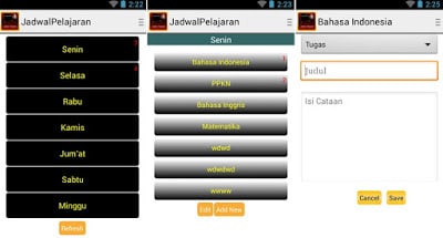 Aplikasi Jadwal Pelajaran Android