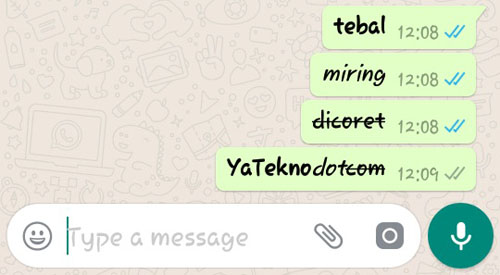 Cara Buat Tulisan di WhatsApp Jadi Tebal, Miring & Dicoret